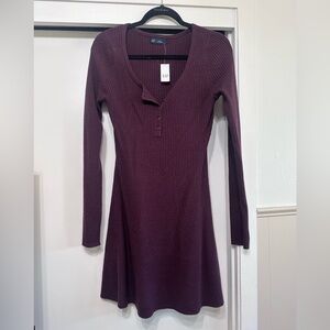 GAP Women's Long Sleeve Plum Dress